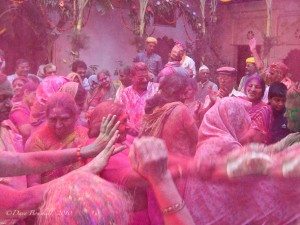 celebrating holi in India