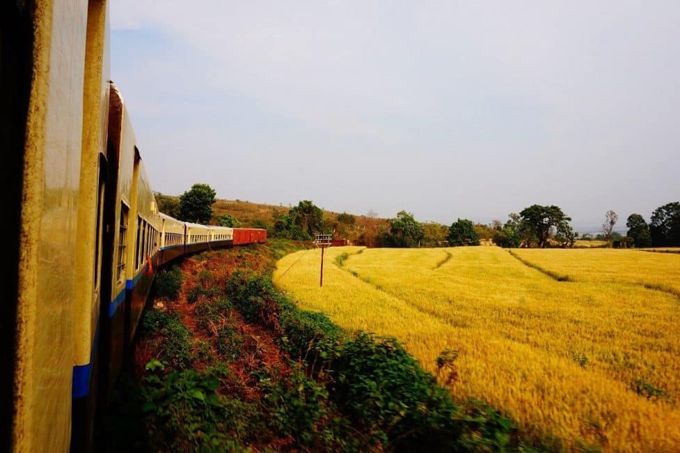 myanmar train fields