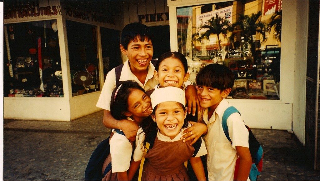 Kids Happily Posing in Belize City