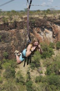 Deb Ziplining of Gorge, Zambia Deb Ziplining of Gorge, Zambia