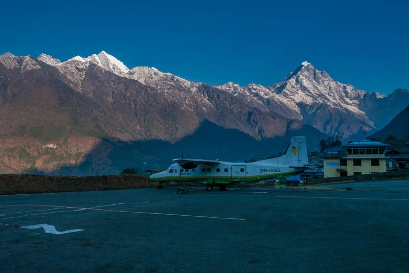 EBC Trek airplane Lukla