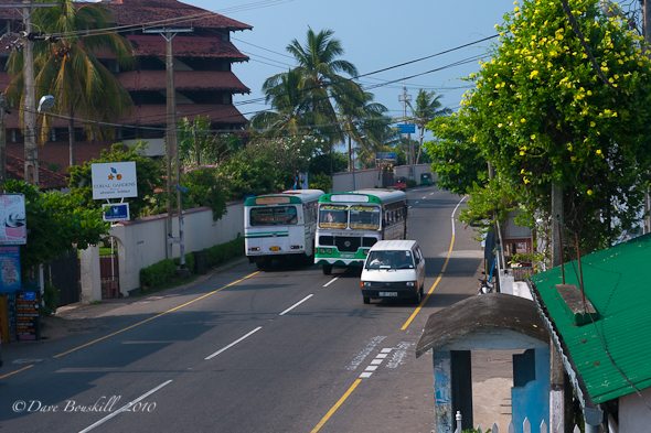 highway-cuts-through-hikkaduwa-sri-lanka speeding traffic is a danger at Hikkaduwa