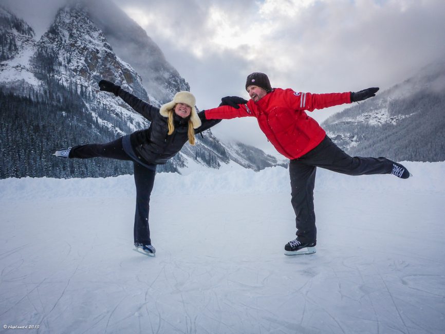 things to do in Banff - Skate on Lake Louise