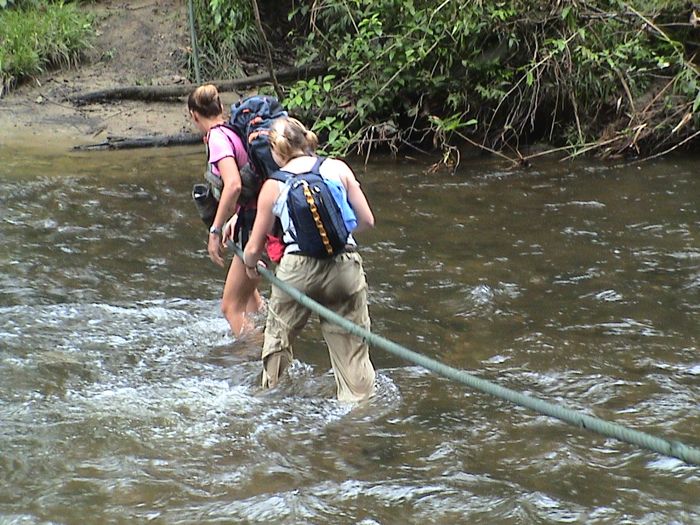 River-Sarawak-Borneo-Malaysia River crossing in Malaysian Borneo