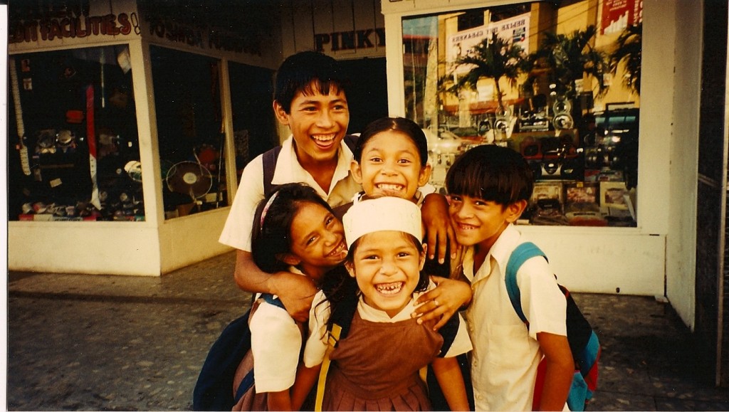 Kids Happily Posing in Belize City