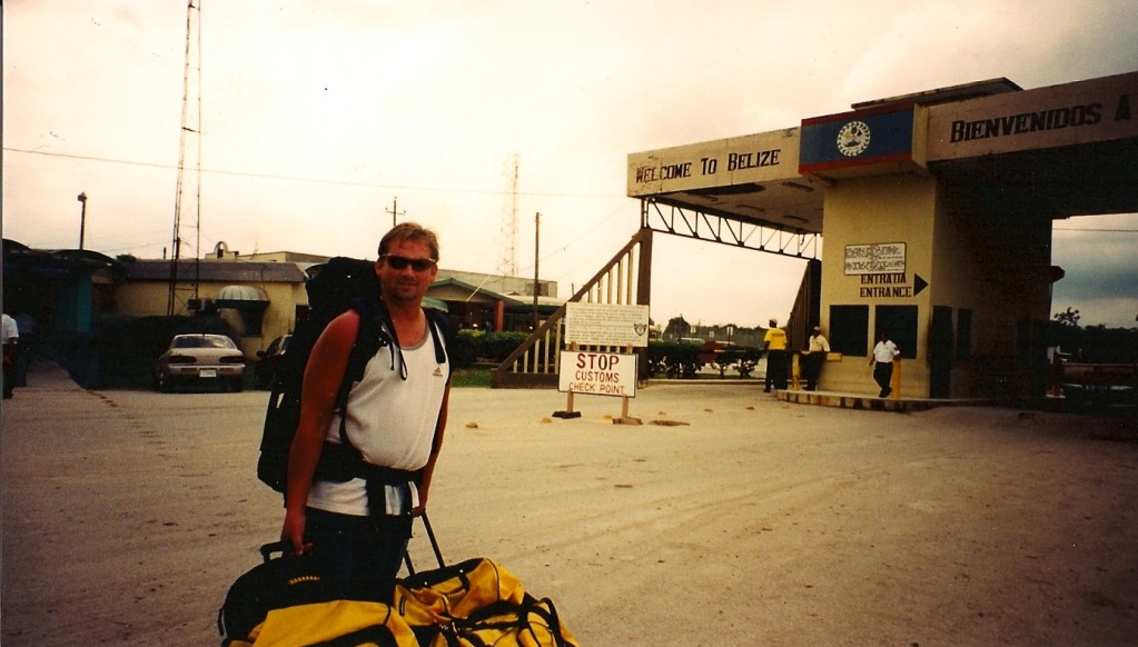 At the Belize Border, Lugging Dive Gear