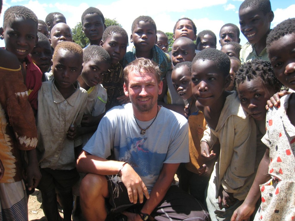 Dave with students in Malawi