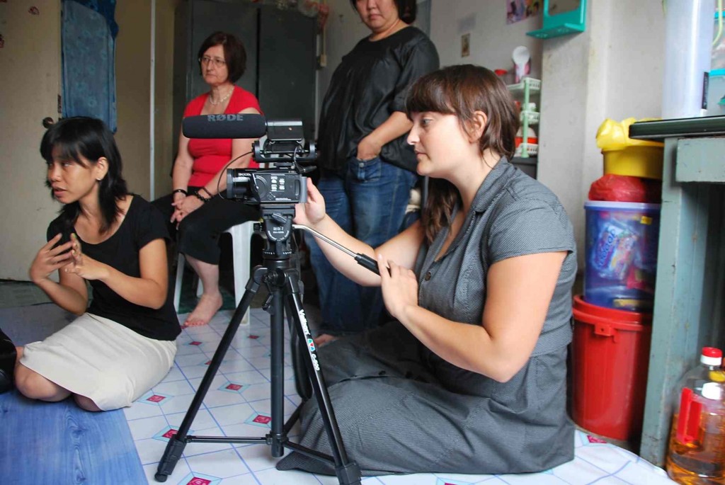 Filming the Myanmar refugee community in KL, Malaysia. Photo courtesy of Belle Luer Filming the Myanmar Refugee Community in KL, Malaysia. Photo courtesy of Belle Luer