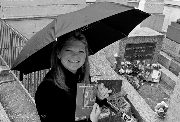 Deb at Jim Morrison's Grave