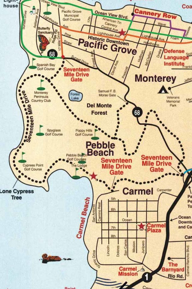 17 mile drive pacific grove to carmel map