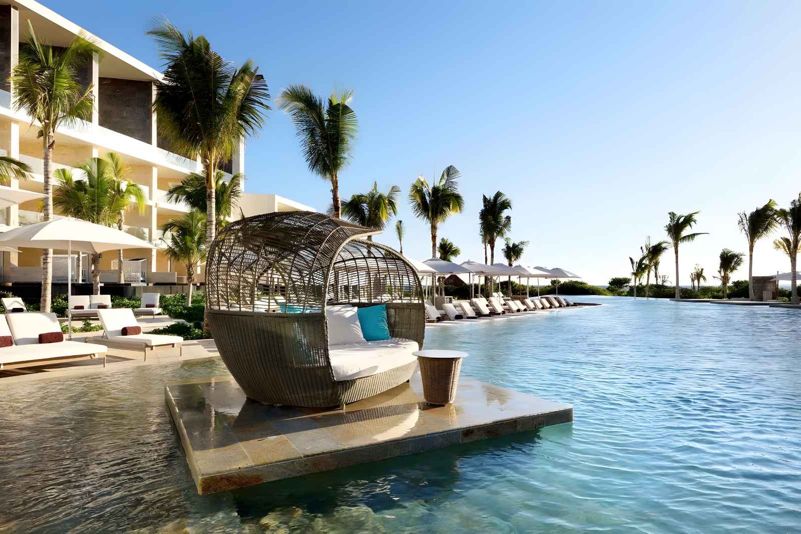 All Inclusive Resorts in Cancun TRS Coral Hotel pool lounger