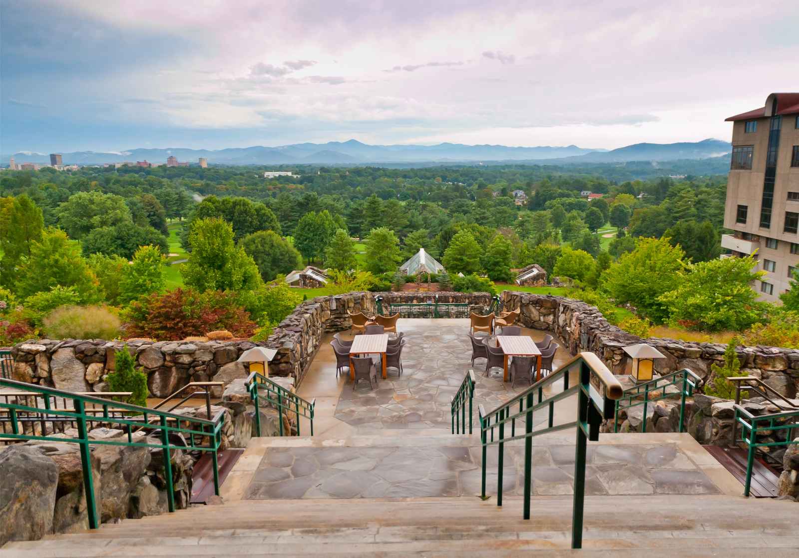 Looking over the city of Asheville North Carolina in September