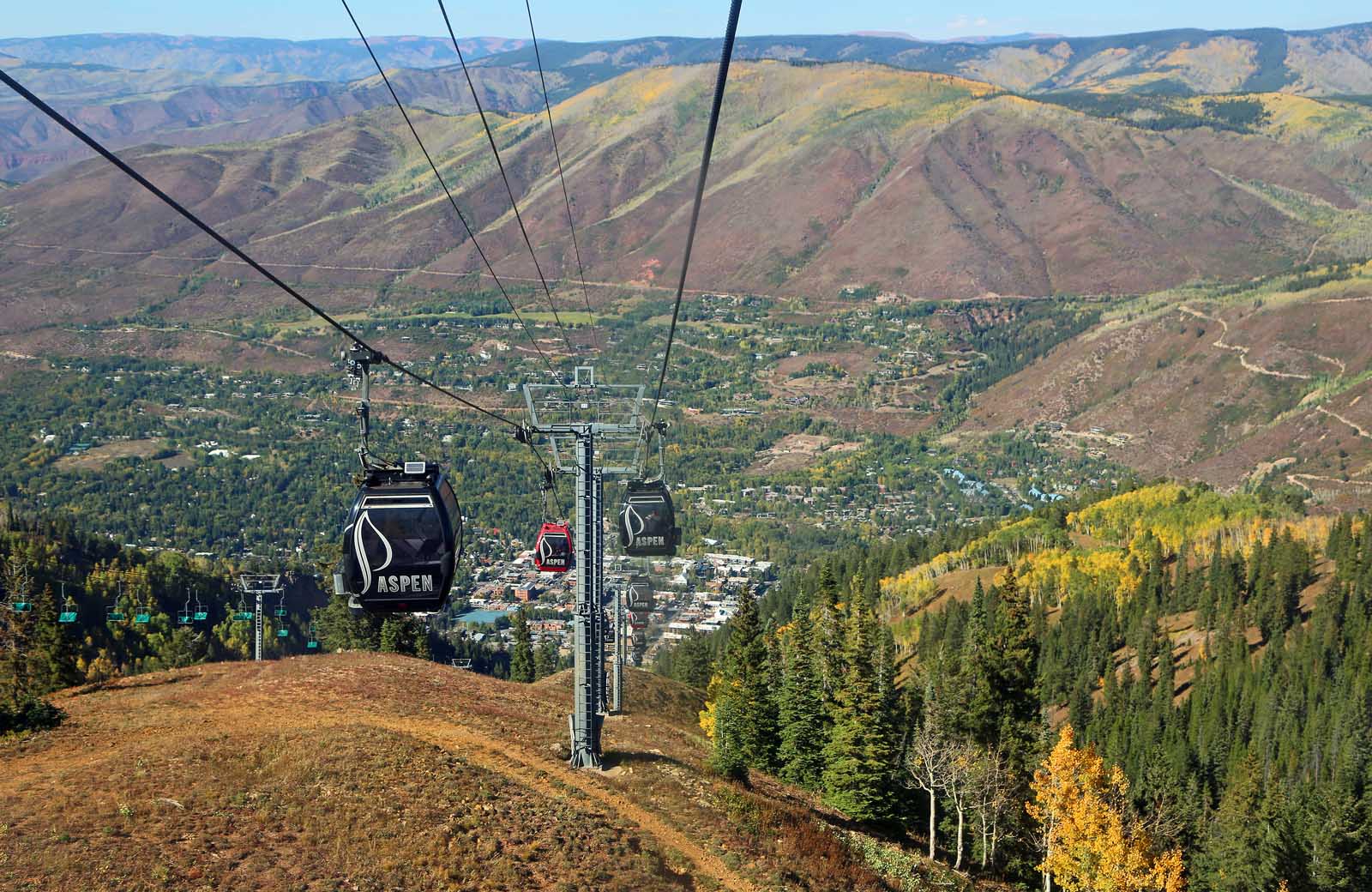 View from the Silver Queen Gondola in Aspen in early October