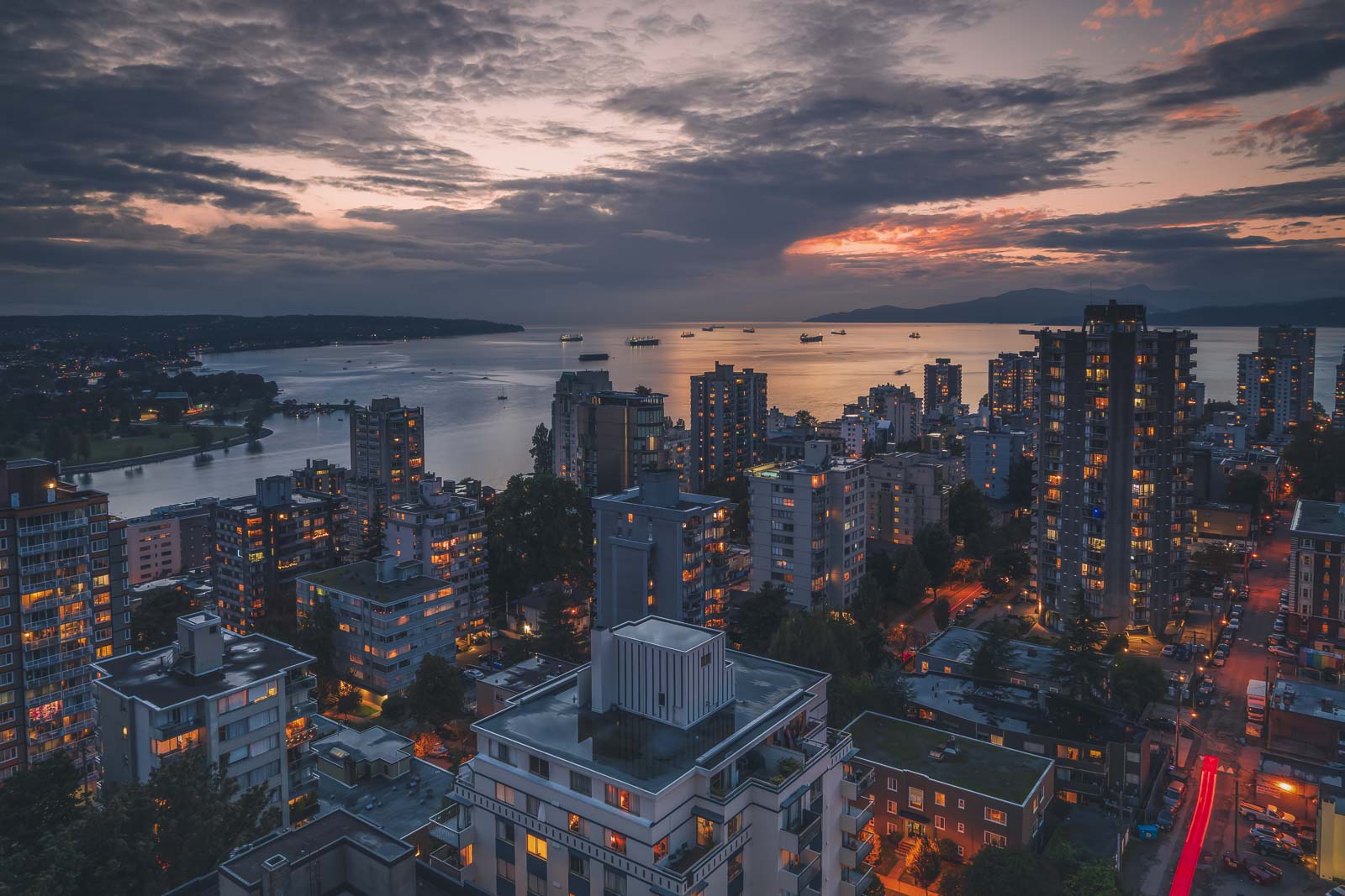 View of Vancouver from Sandman Suites Davie Street in Vancouver BC