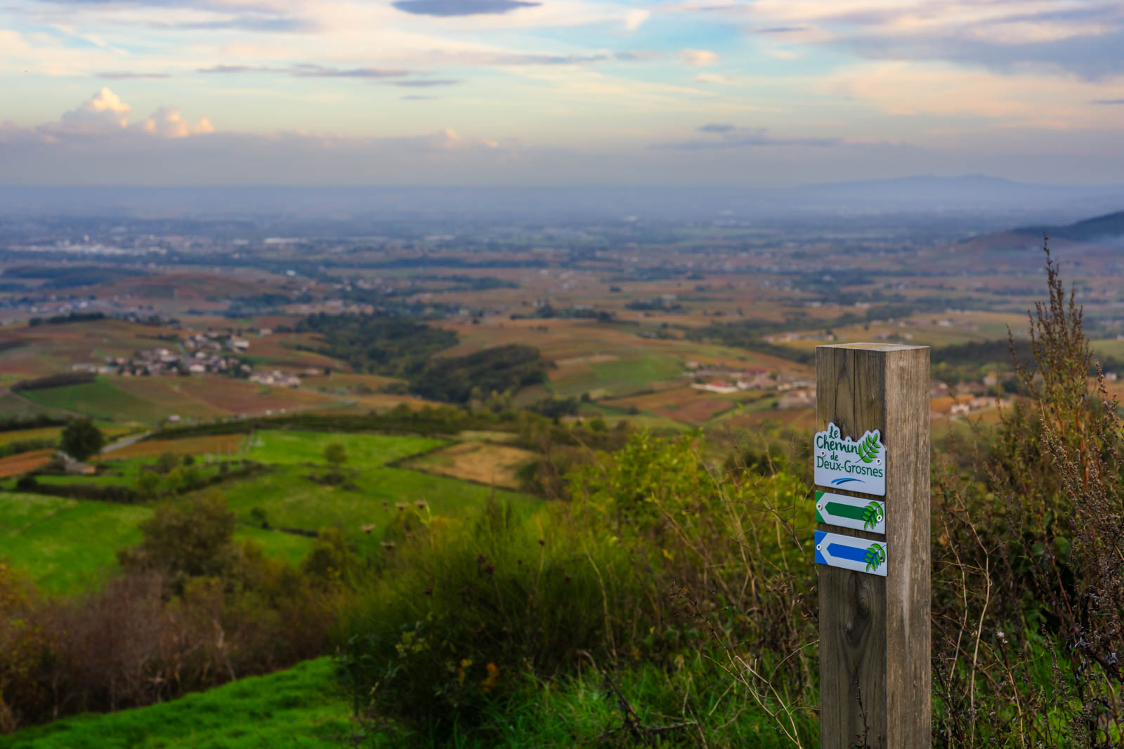 Hiking at Terrasse de Chiroubles in Beaujolais, France