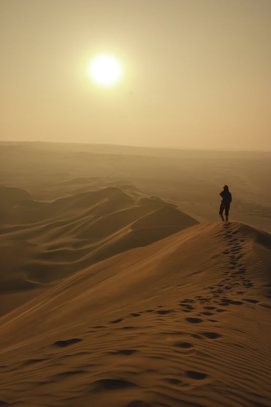 The beautiful desert landscape of Huaccacina Peru