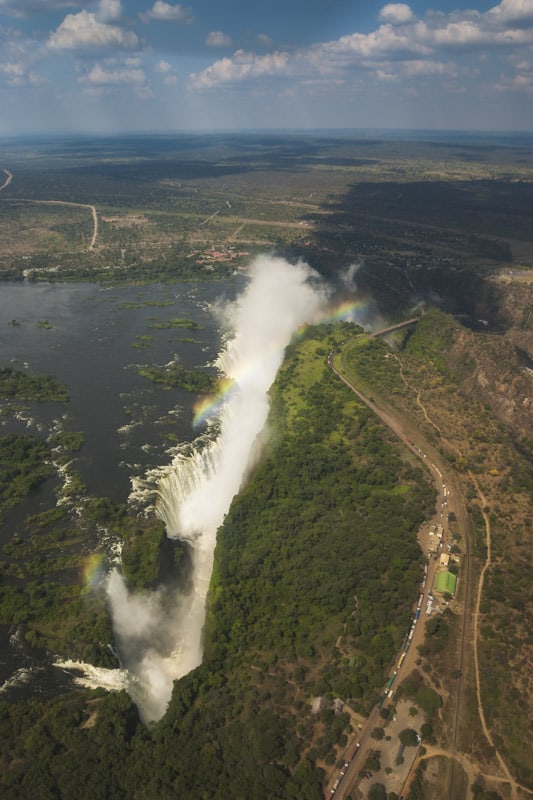 Victoria Falls in Zambia arial view