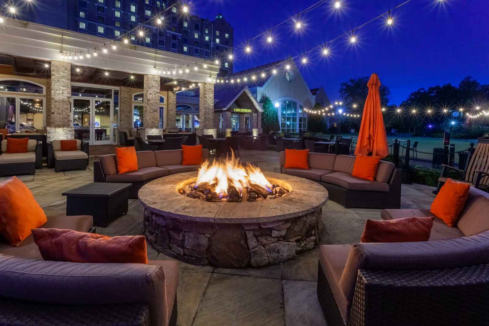 Best All Inclusive Resorts in North Carolina Grandover Resort & Spa Wyndham Grand Hotel outdoor fire pit
