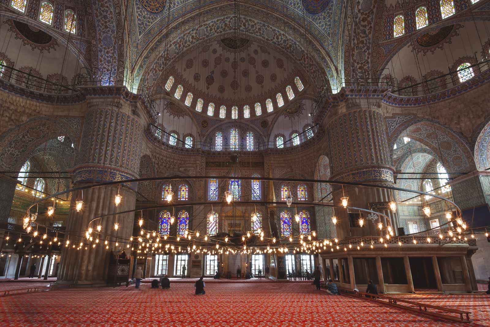 Tour inside the Blue Mosque Istanbul Turkey