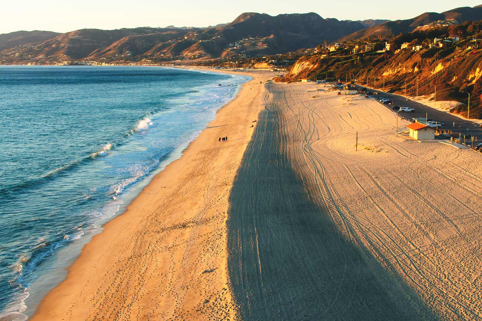 ZUMA BEACH, CALIFORNIA, USA - People on Zuma beach, public beach