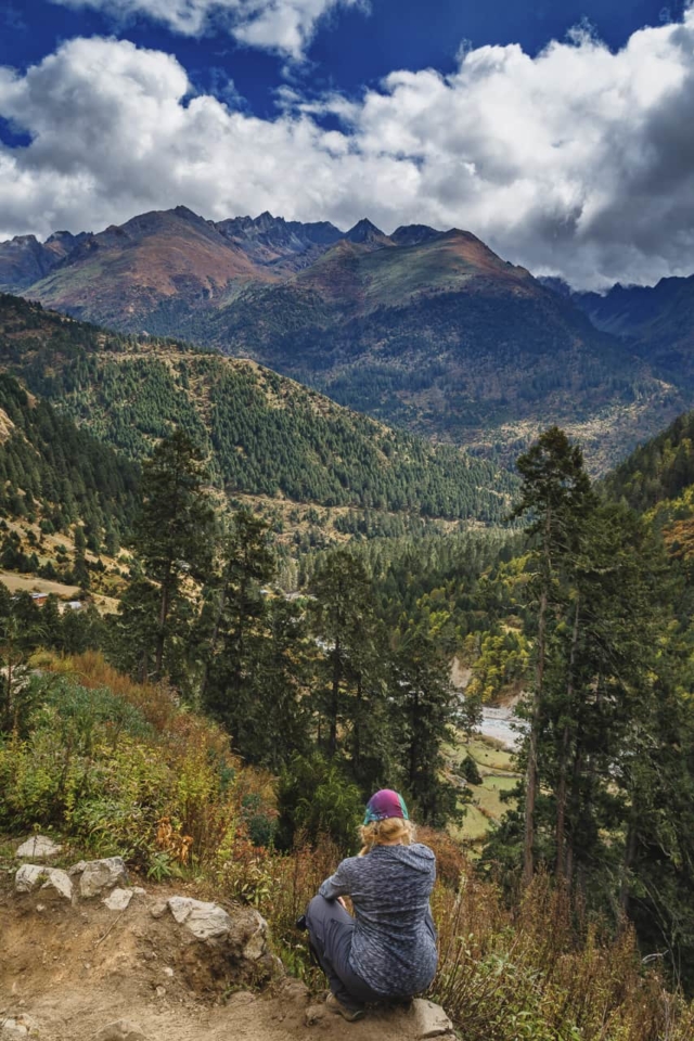 Taking in the views on day 2 of our Bhutan Trek