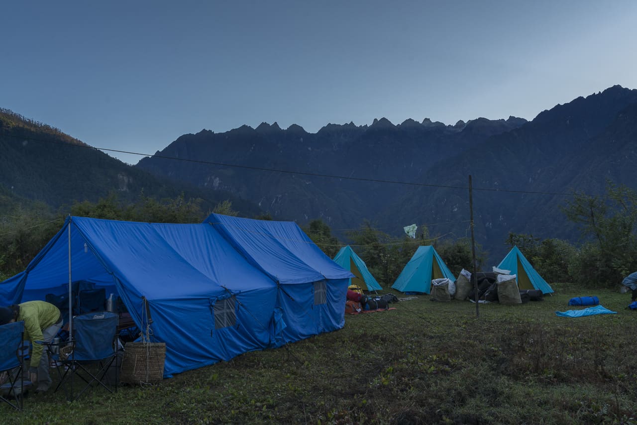 Our first campsite on our Bhutan Trek