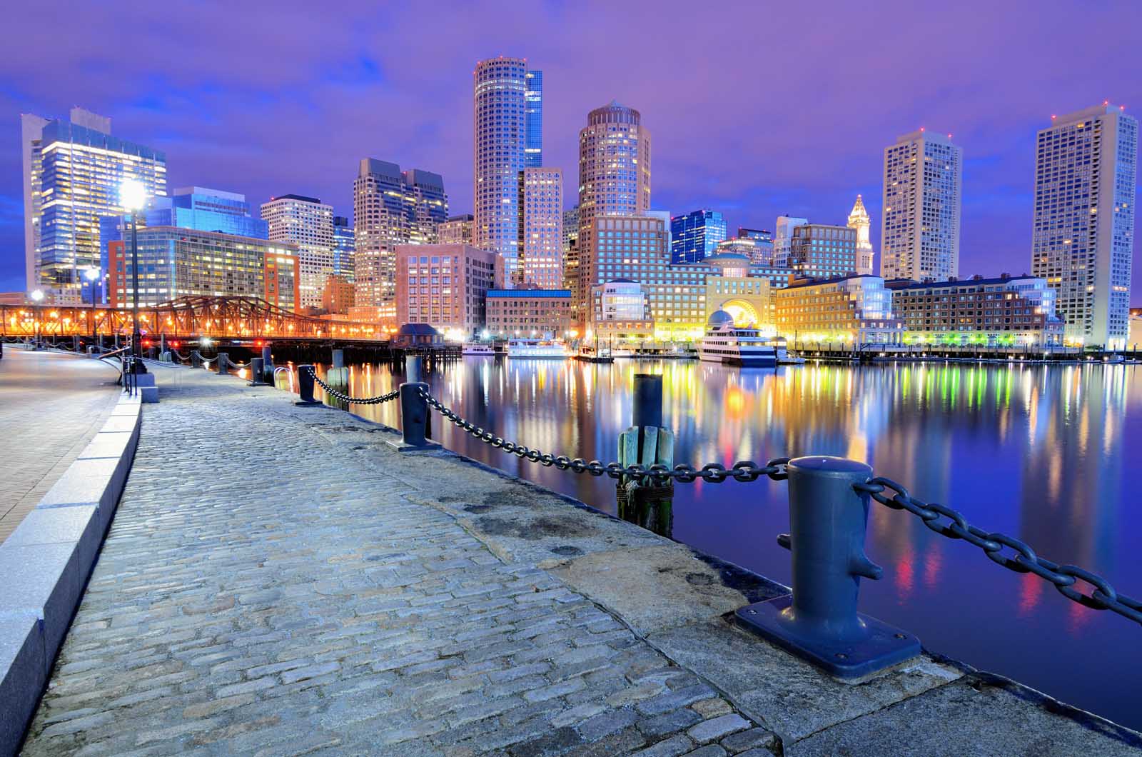 Boston skyline on a fresh september evening.