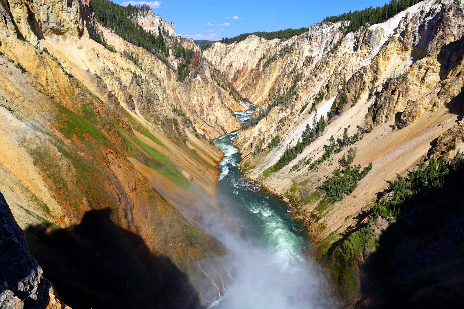 Brink of Lower Falls hiking Trail in Yellowstone