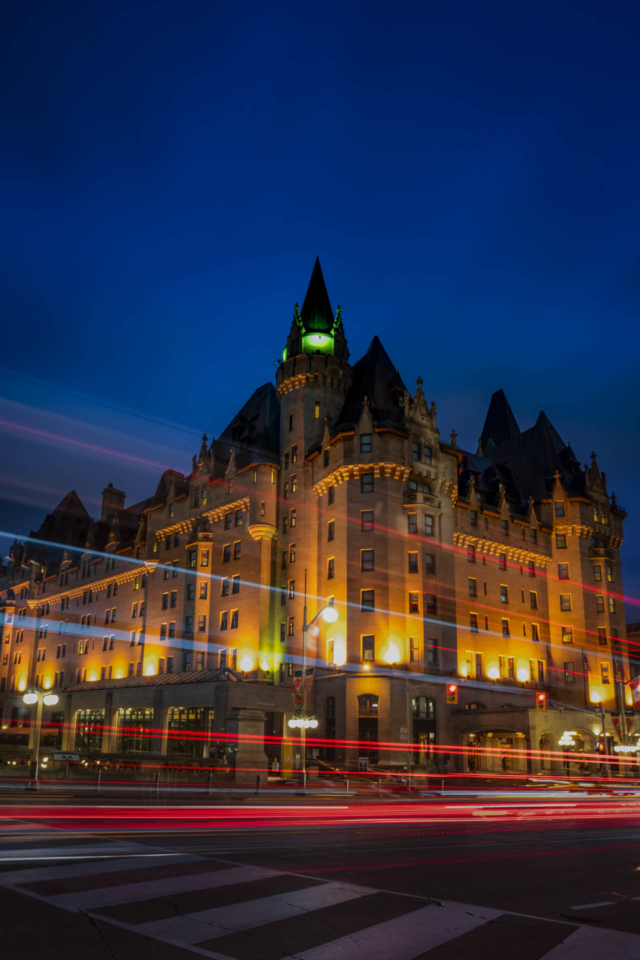 ottawa at night chateau laurier