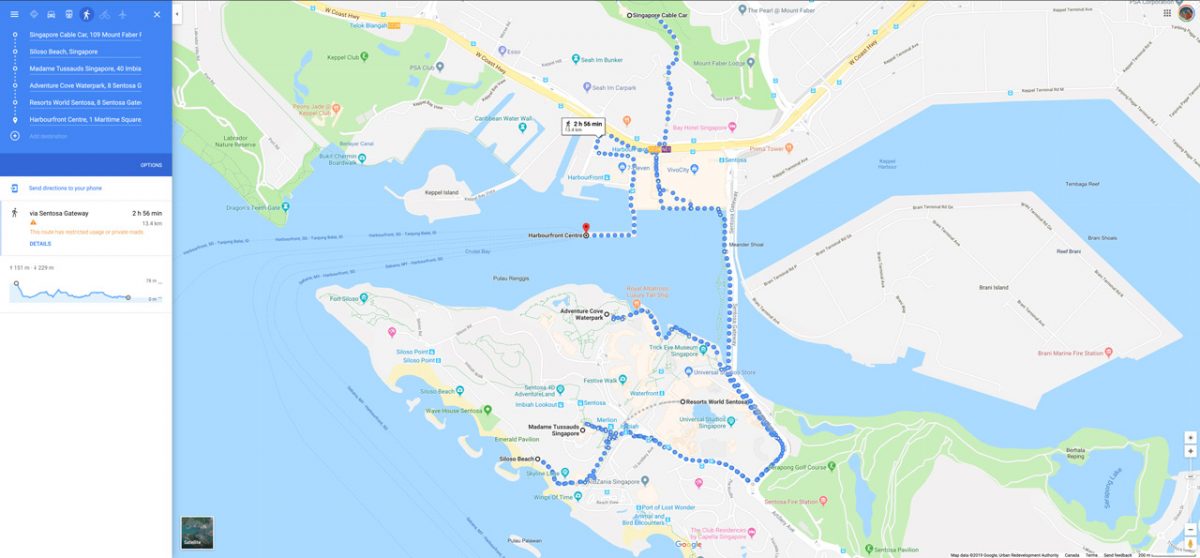 Jour 2 carte de Singapour