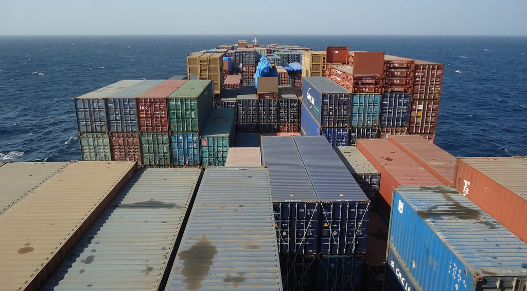 exterior cargo ship on deck