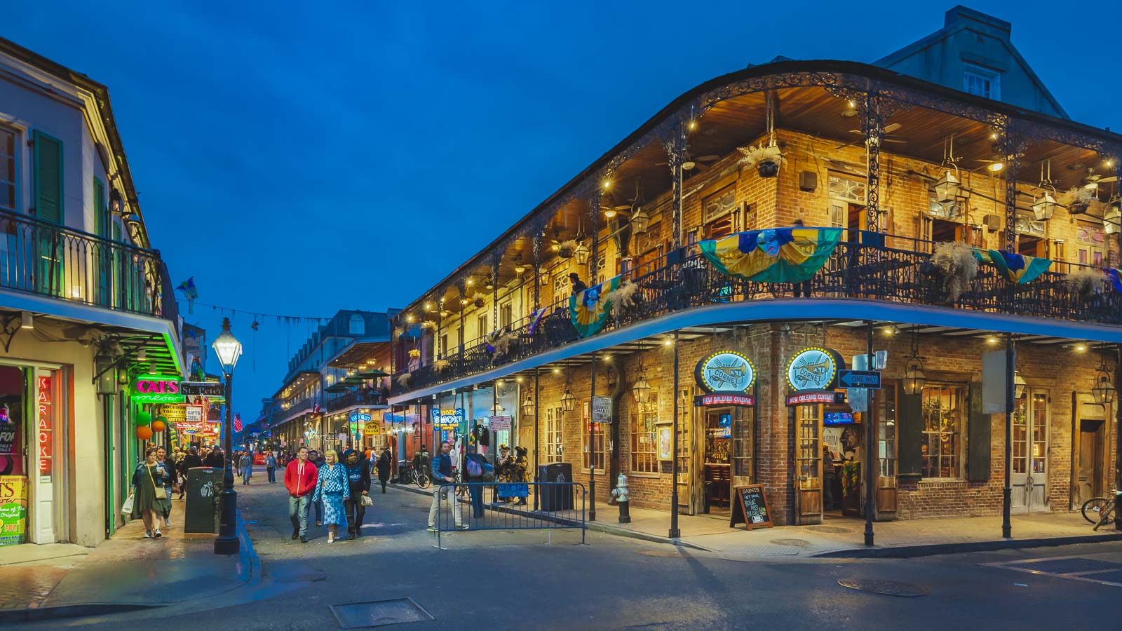 A Night view of Frenchman Street in New Orleans in September