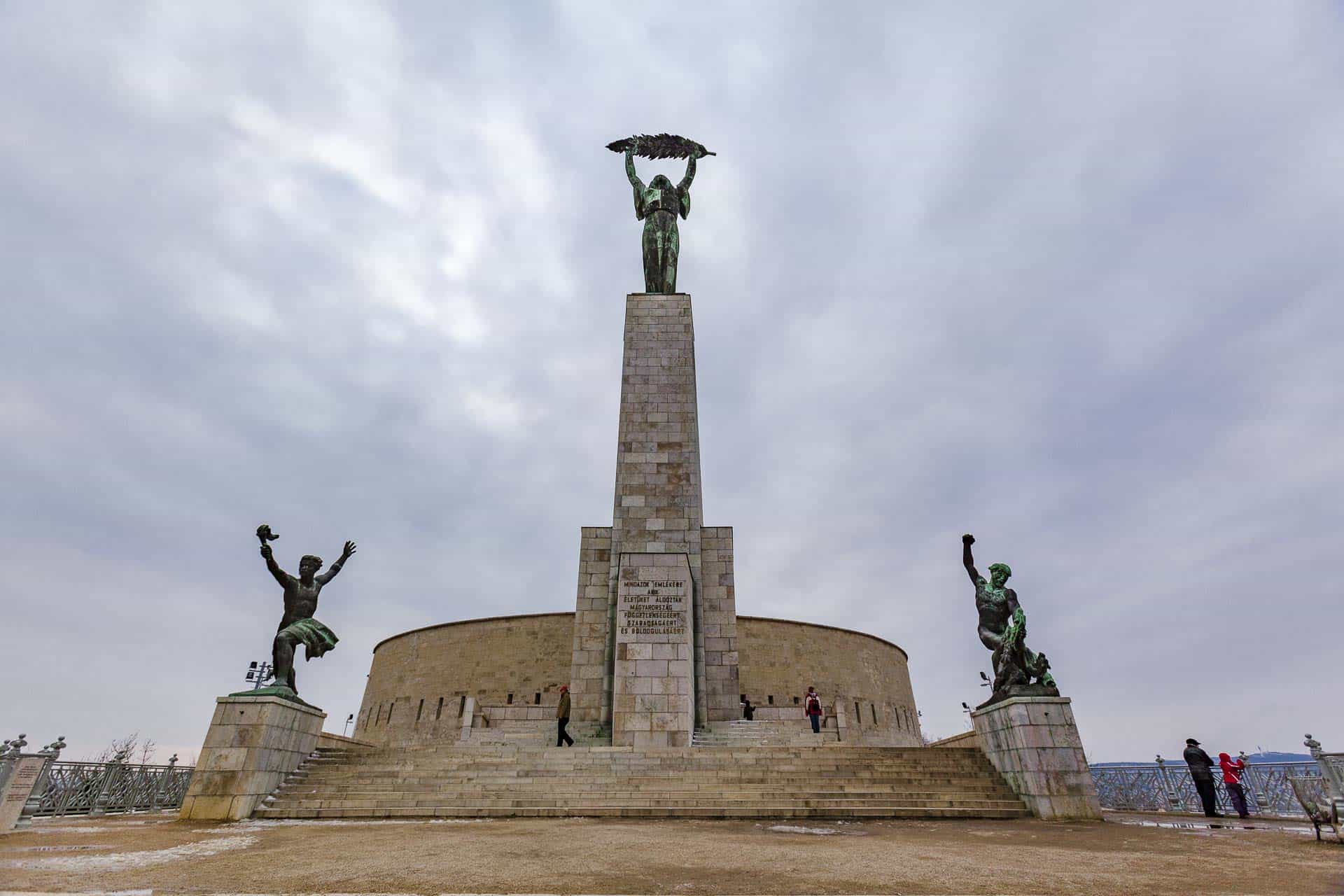 Gellert Hill and the Liberty Statue in Budapest, Hungary