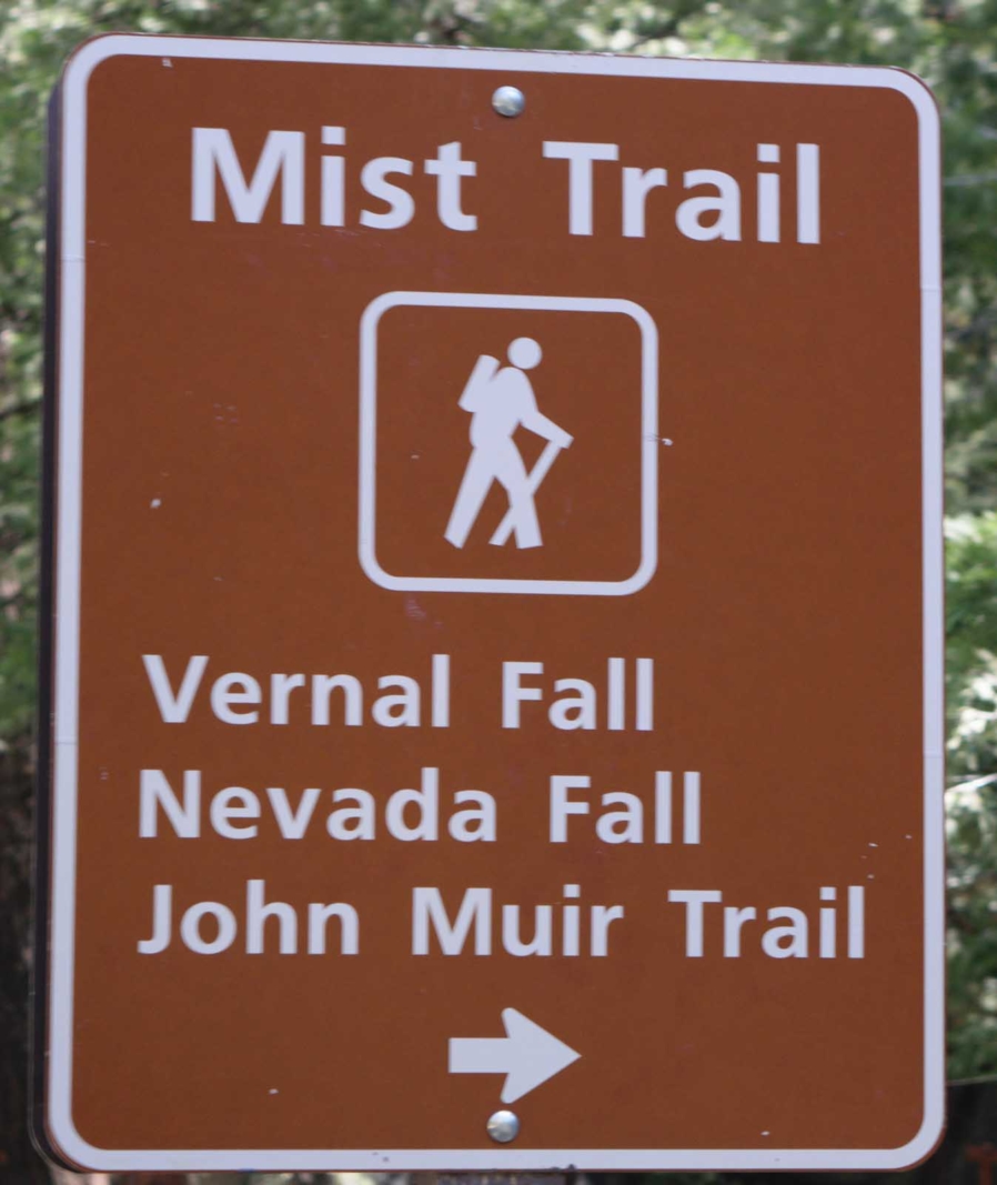Mist trail trailhead in Yosemite