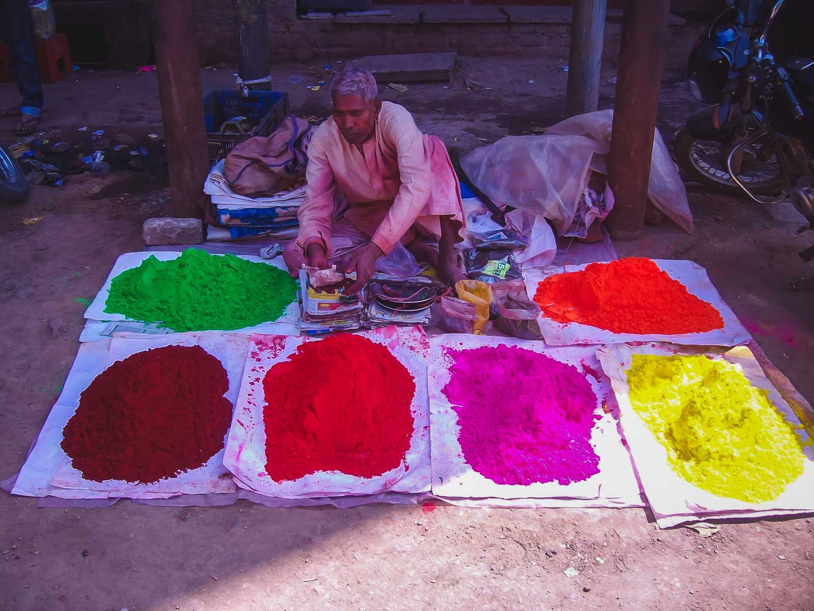 holi festival india colorful powders