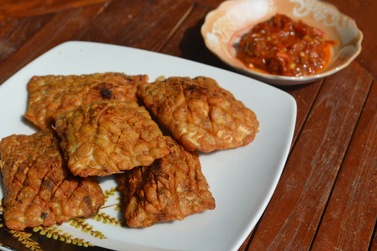 Indonesian Food Fried Tempeh Fried Soybean Patty