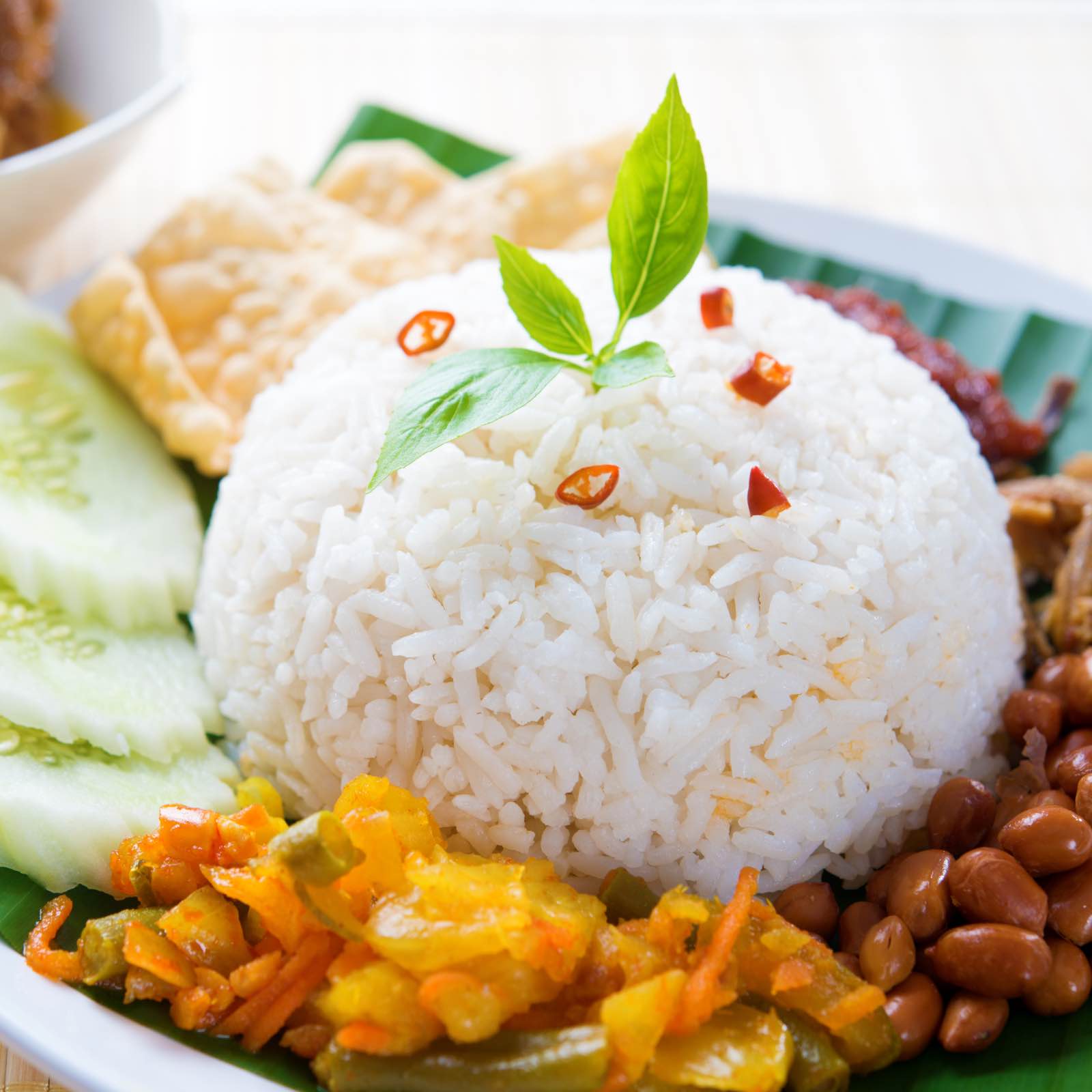 Indonesian Food Nasi Uduk Coconut Milk Steamed Rice