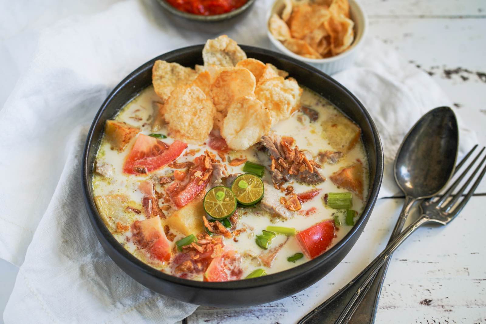 Indonesian Food Soto Betawi Beef Soup
