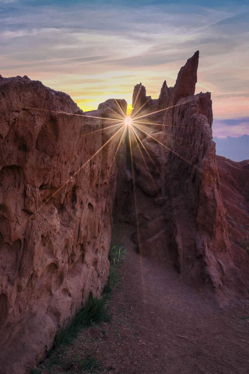 Skazka Canyon on the south shore of Issyk Kul Lake