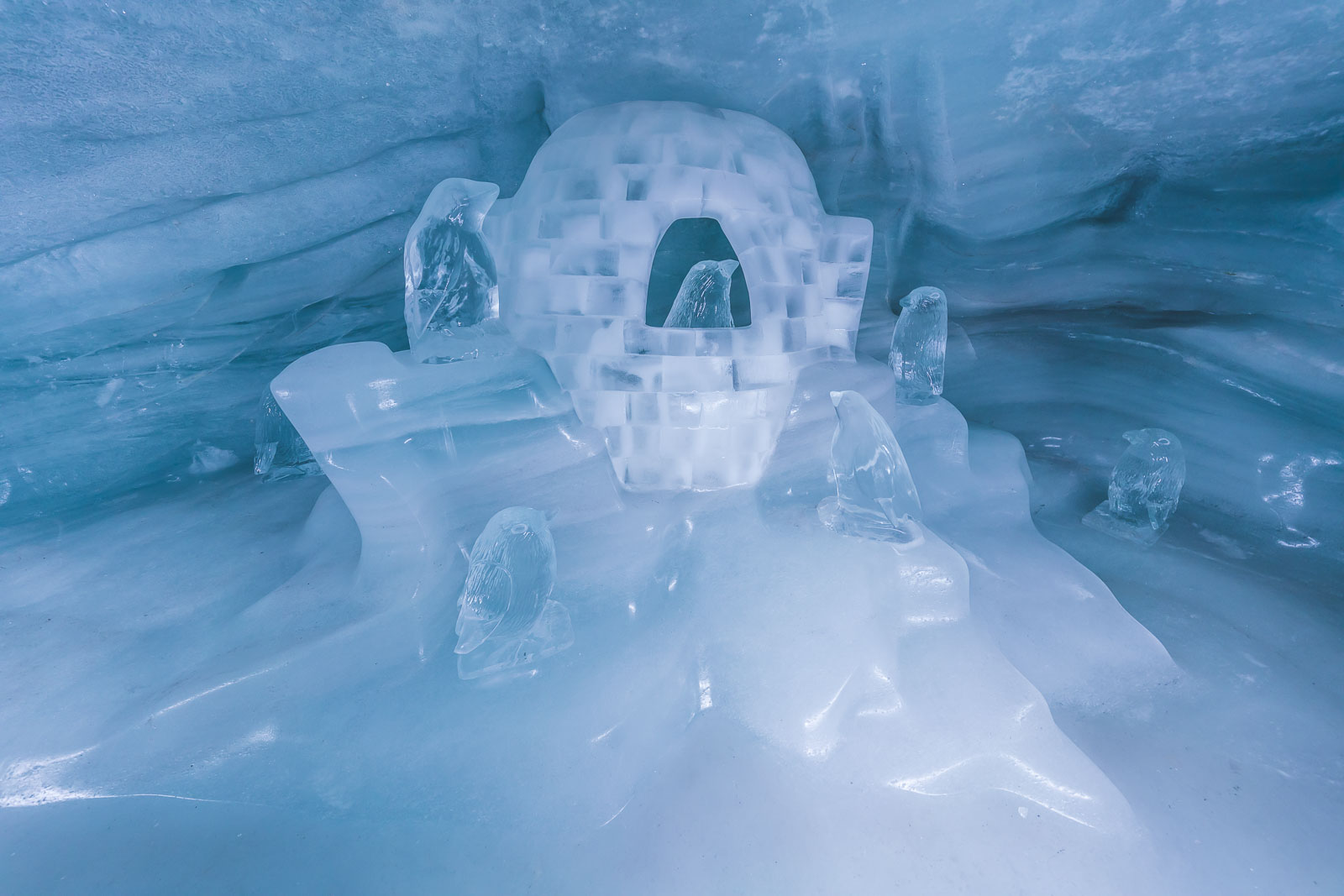 Ice Sculpture in Ice Palace at Jungfraujoch top of Europe