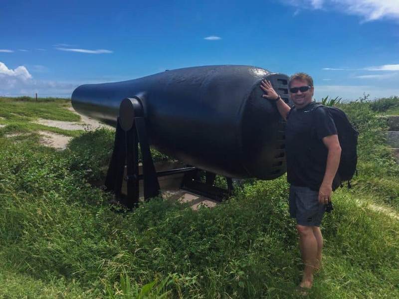 Dry Tortugas near Key West - Dave next to a canon