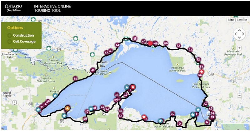 lake superior circle tour map