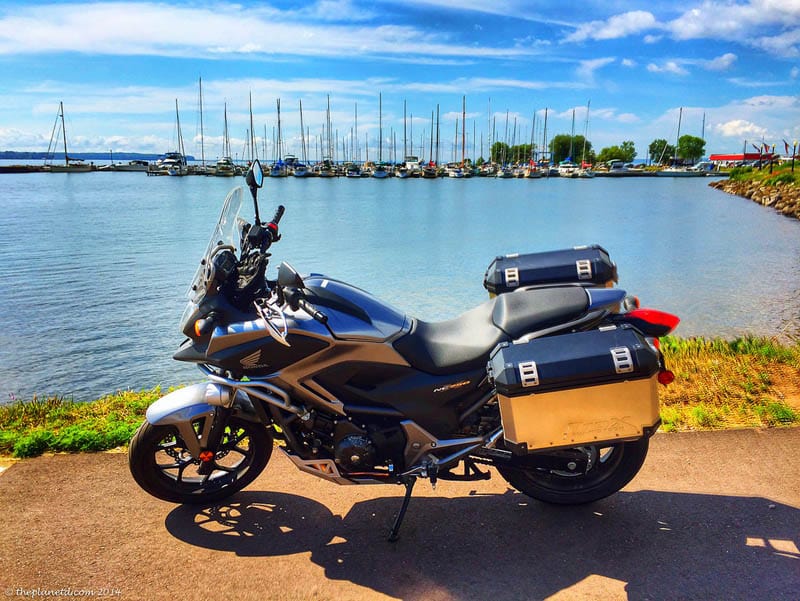 lake superior circle tour | motorcycle at bayfield
