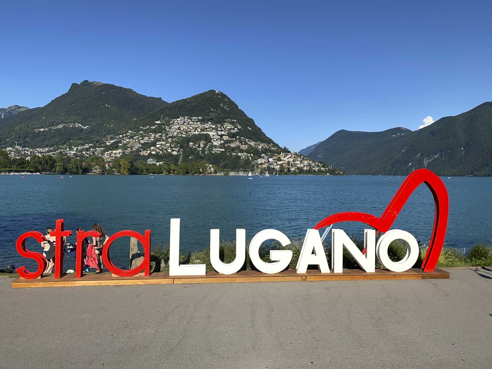 Waterfront in Lugano in Ticino Switzerland