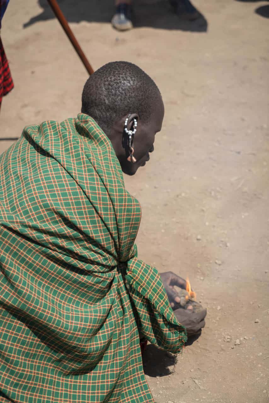 Maasai-tribe-visit-making-fire