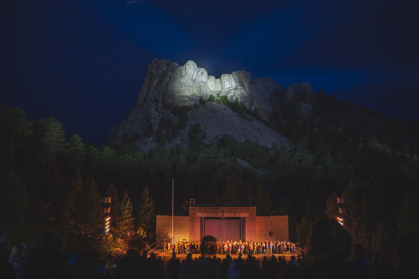 Lighting Ceremony at Mount Rushmore in South Dakota