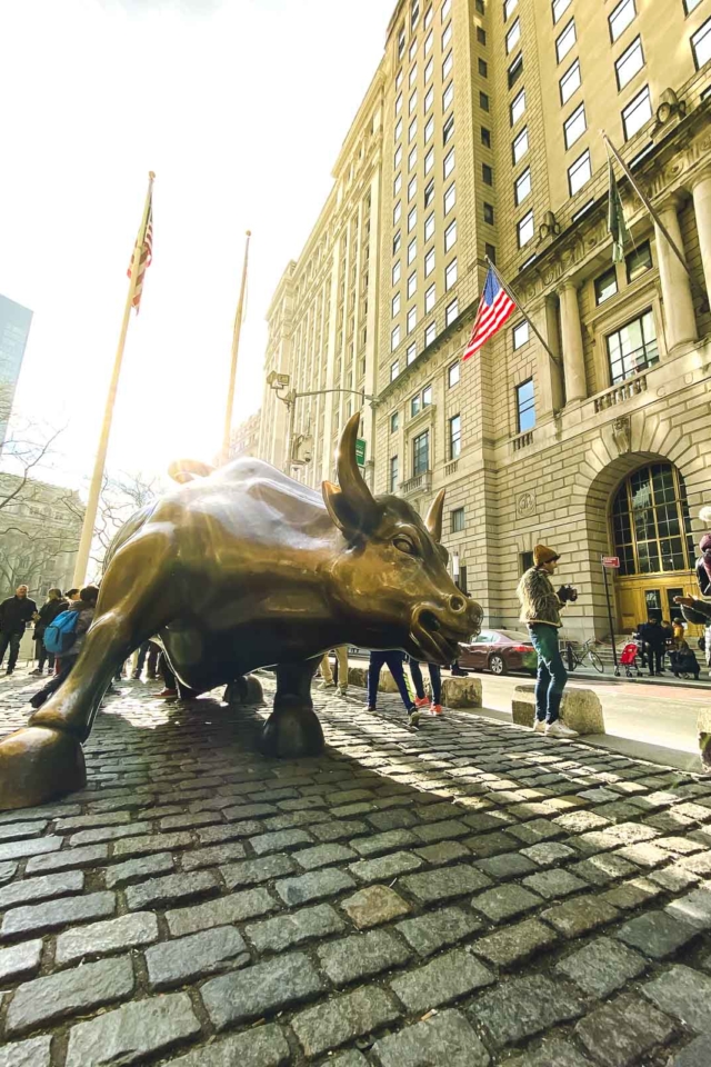 Charging Bull on Wall Street New York City