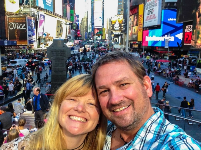 Dave and Deb at Times square in New York City