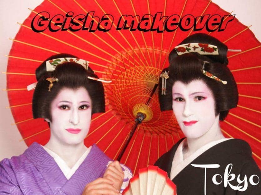 Geisha male transformation in Tokyo, Japan
