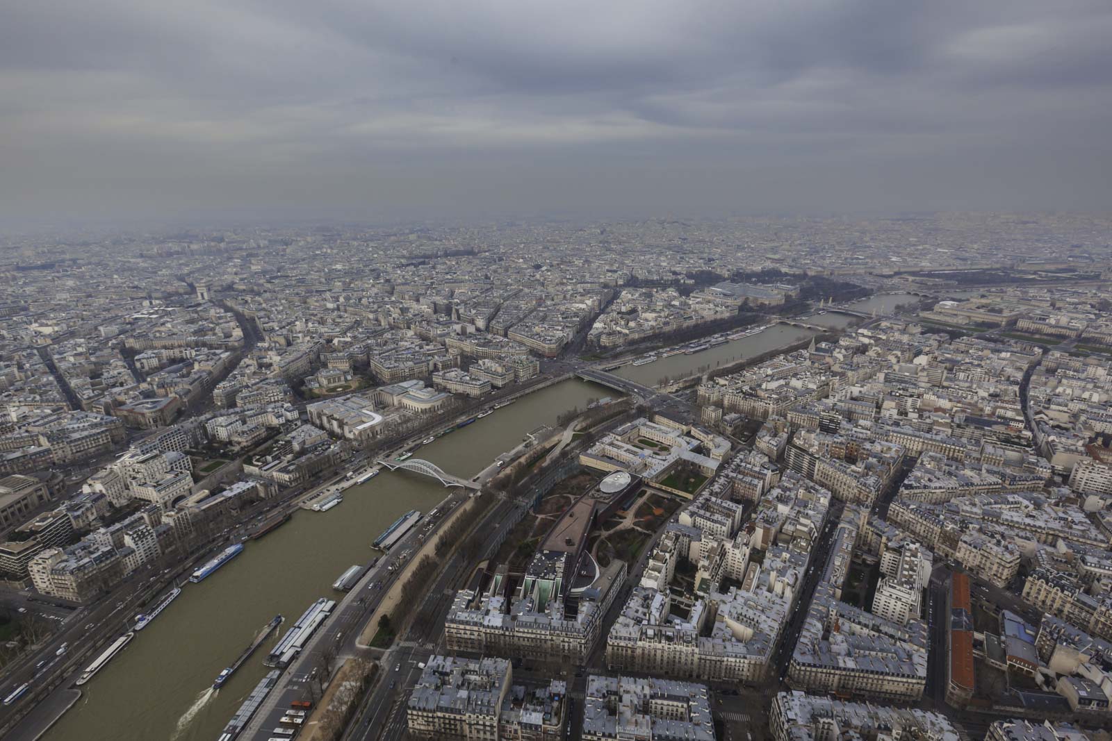 View from the second platform of the Eiffel Tower the Seine River